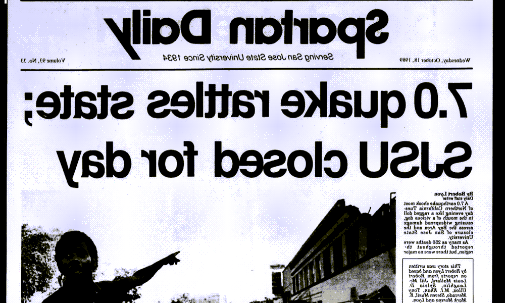 Photo of 1989's issue of Spartan daily